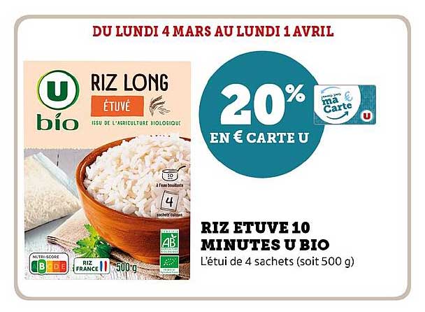 riz étuvé 10 minutes u bio