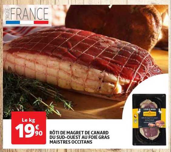 rôti de magret de canard du sud-ouest au foie gras maistres occitans