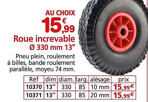 roue increvable ø 330 13"