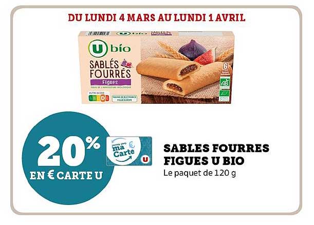 Sablés Fourrés Figues U Bio