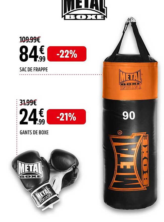 sac de frappe, gants de box métal boxe