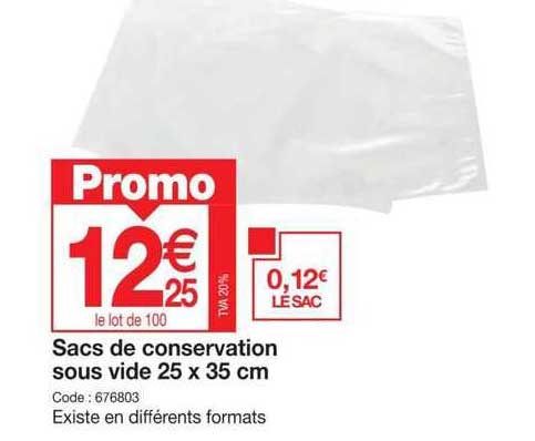 sacs de conservation sous vide 25 x 35 cm
