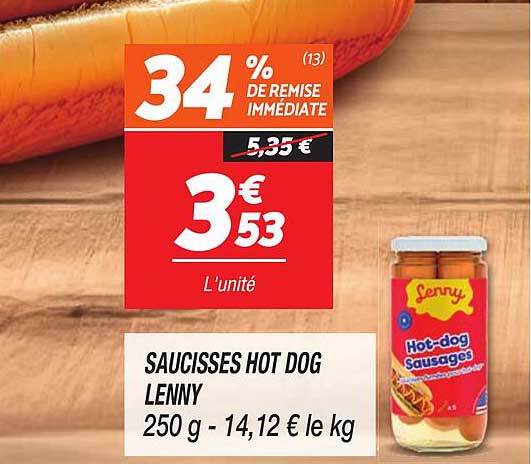 saucisses hot dog lenny