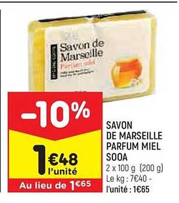 savon de marseille parfum miel sooa
