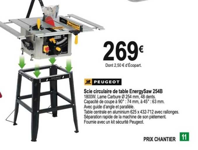 scie circulaire de table energySaw 254b peugeot