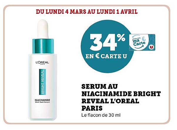 sérum au niacinamide bright reveal l'oréal paris