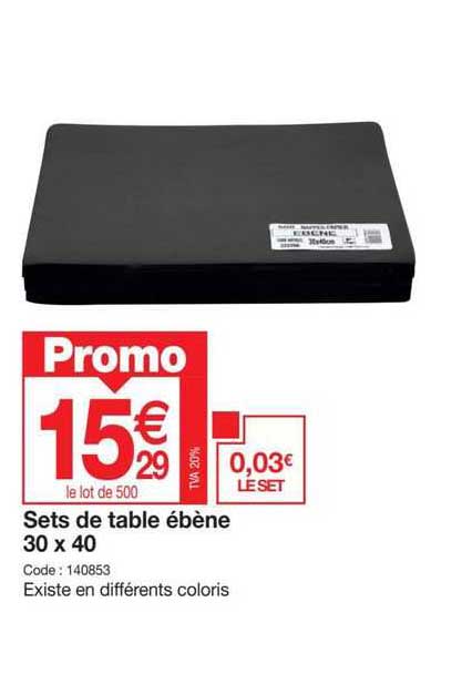 sets de table ébène 30 x 40