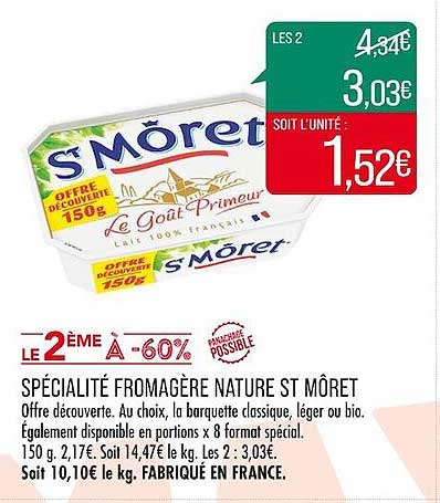 spécialité fromagère nature st môret