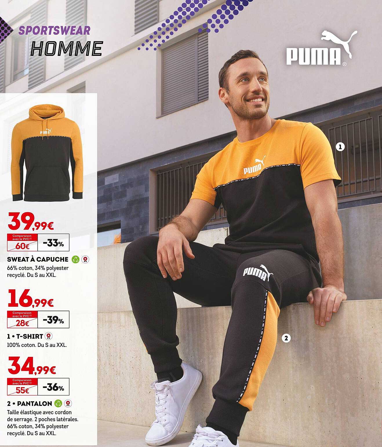 sweat à capuche puma, t-shirt puma, pantalon puma