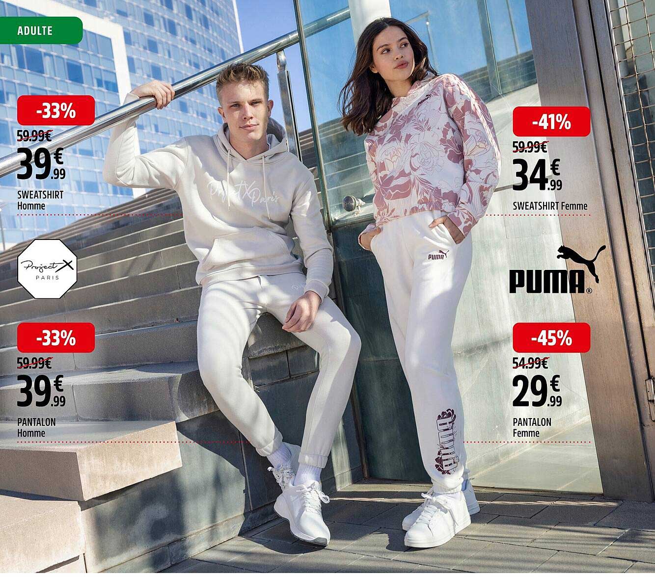 sweatshort homme, pantalon homme project x paris, sweatshirt femme, pantalon femme puma