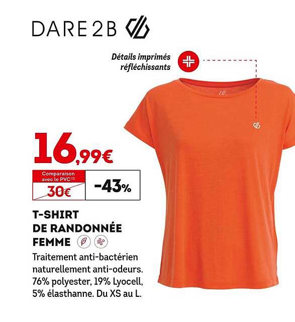 t-shirt de randonnée femme dare2b