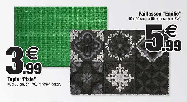 tapis "pixie", paillasson "émilie"
