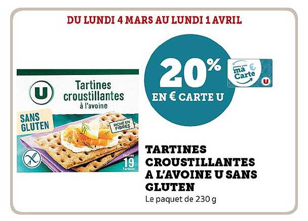 tartines croustillantes à l'avoine u sans gluten