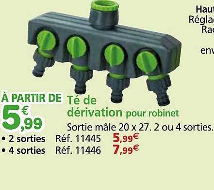 té de dérivation pour robinet