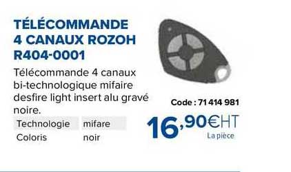 télécommande 4 canaux rozoh r404-0001