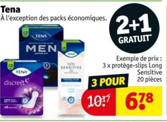 tena à l'exception des packs économiques