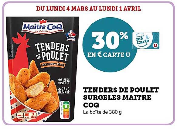 tenders de poulet surgelés maître coq