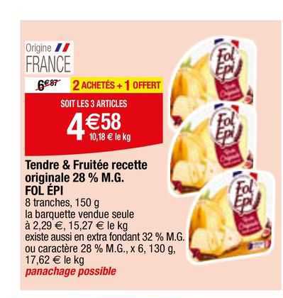 tendre & fruitée recette originale 28% m.g. fol épi