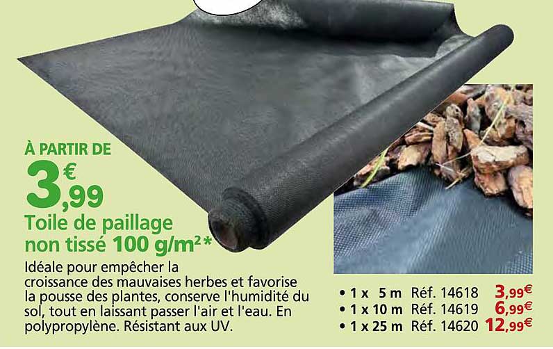 toile de paillage non tissé 100 g/m2