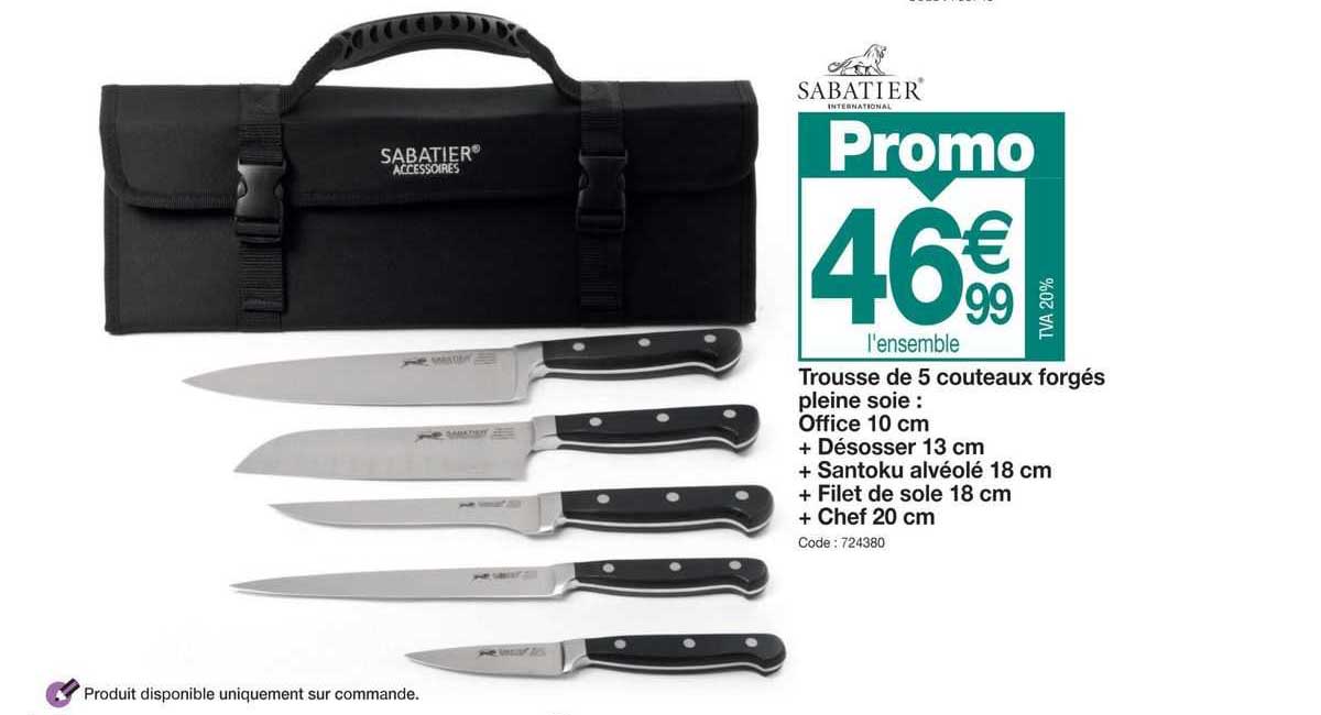 trousse de 5 couteaux forgés pleine soie