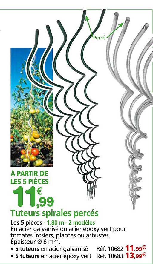 tuteurs spirales percés