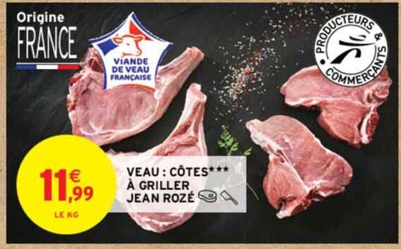 veau : côtes*** à griller jean rozé