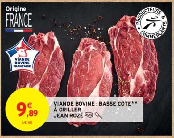 viande bovine : basse côte ** à griller jean griller jean rozé
