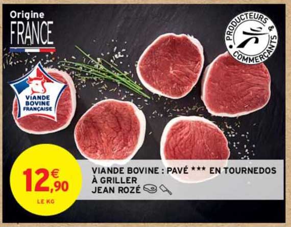 viande bovine : pavé *** en tournedos à griller jean rozé
