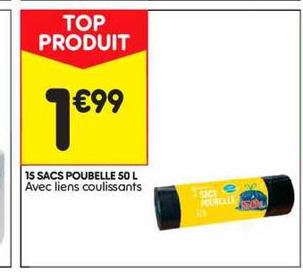 15 Sacs Poubelle 50 L