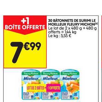 30 bâtonnets de surimi le moelleux fleury michon