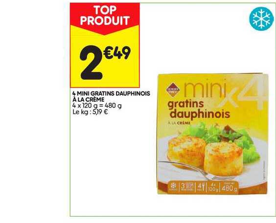 4 mini gratins dauphinois à la crème