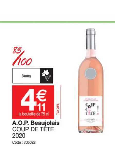 a.o.p. beaujolais coup de tête 2020
