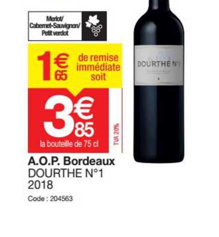 a.o.p. bordeaux dourthe n° 1 2018