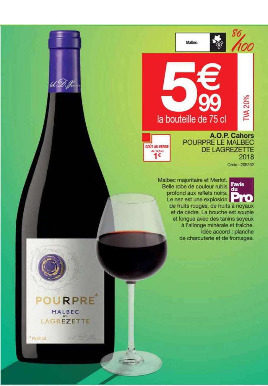 a.o.p. cahors pourpre le malbec de lagrezette
