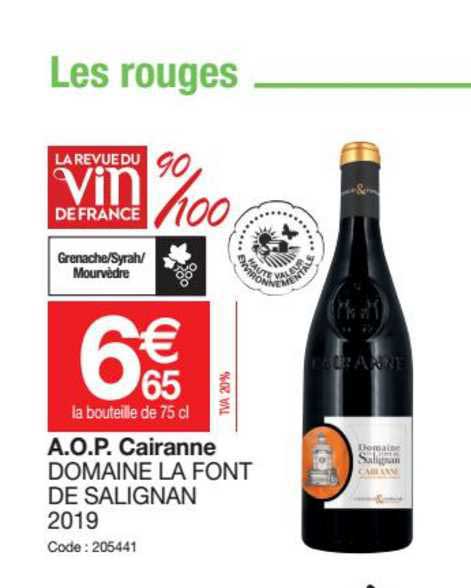 a.o.p. cairanne domaine la font de salignan 2019