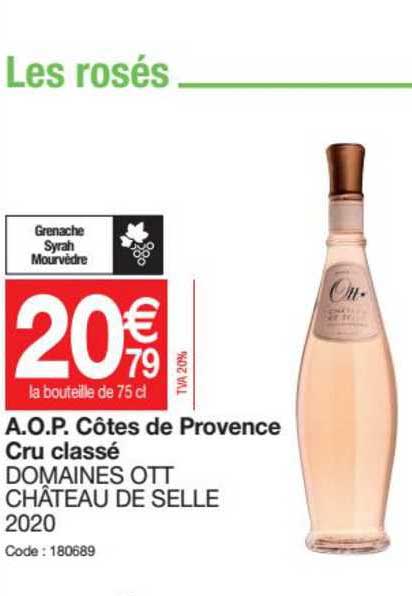 a.o.p. côtes de provence cru classé domaines ott château de selle 2020