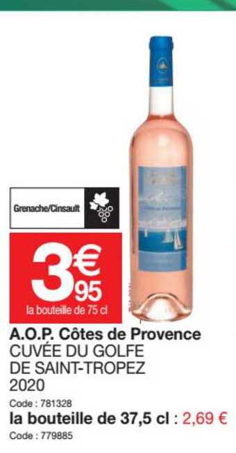 a.o.p. côtes de provence cuvée du golfe de saint-tropez 2020