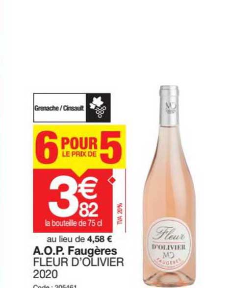 a.o.p. faugères fleur d'olivier 2020