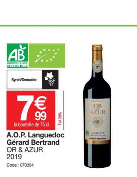 a.o.p. languedoc gérard bertrand or & azur 2019