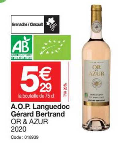a.o.p. languedoc gérard bertrand or & azur 2020