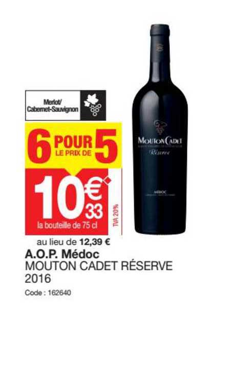a.o.p. médoc mouton cadet réserve