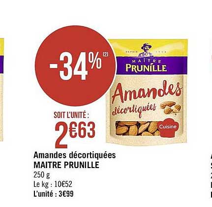 amandes décortiquées maître prunille