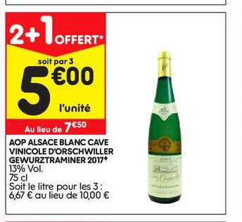 aop alsace blanc cave vinicole d'orschwiller gewurztraminer 2017