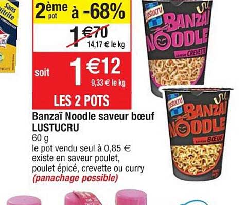 banzaï noodle saveur boeuf lustucru