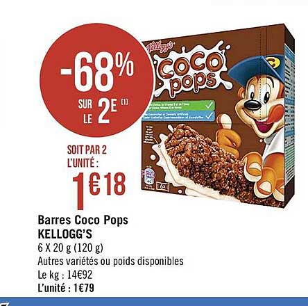 barres coco pops kellogg's