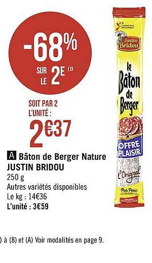 bâton de berger nature justin bridou