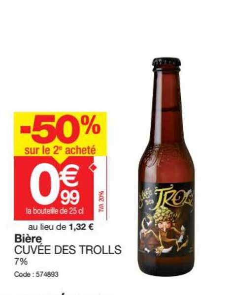 bière cuvée des trolls 7% -50% sur le 2e acheté