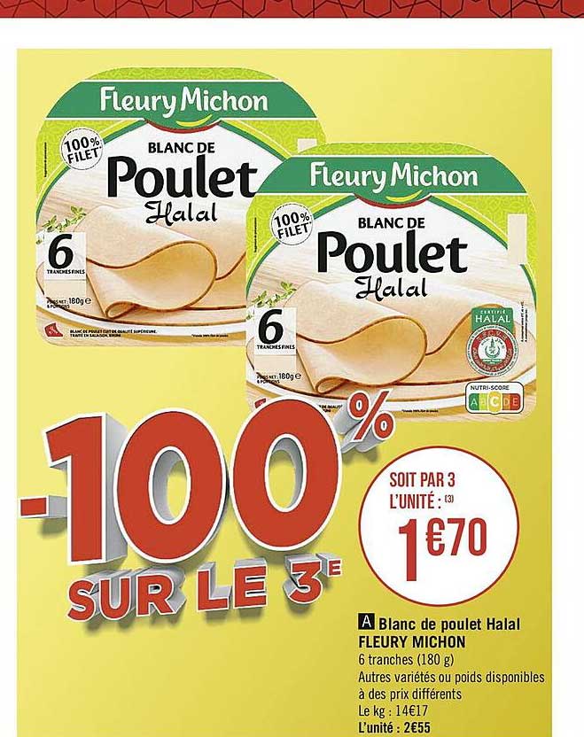 blanc de poulet halal fleury michon
