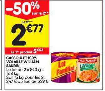 cassoulet 100% volaille william saurin