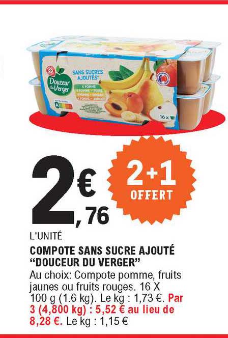 compote sans sucre ajouté "douceur du verger"